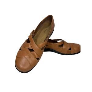 Clarks Bendables Mary Jane Flats Size 8.5W Brown Leather